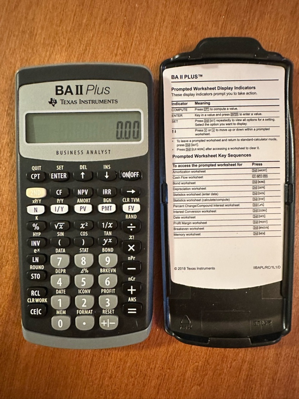 Texas Instruments BA II‎ Plus calculator